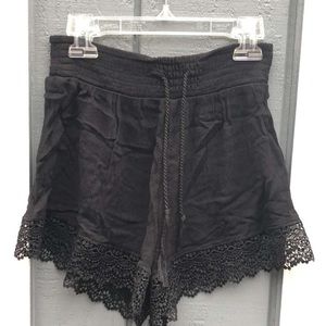 Black lace shorts